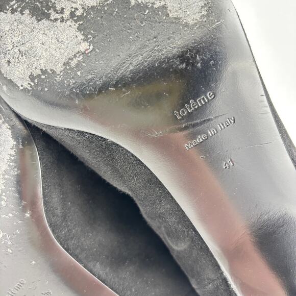 Toteme Suede Mid Heel Boots Women's EU41 US 11 Y2K SATC Office Siren - Picture 9 of 10